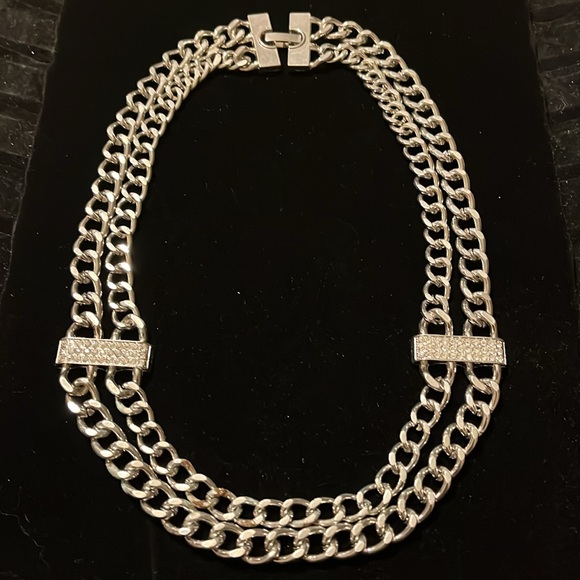 Silver Zirconia 2 Strand Necklace - Picture 15 of 17